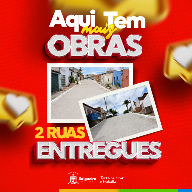 Prefeitura do Salgueiro inaugura pavimentação de 2 ruas e uma quadra poliesportiva.