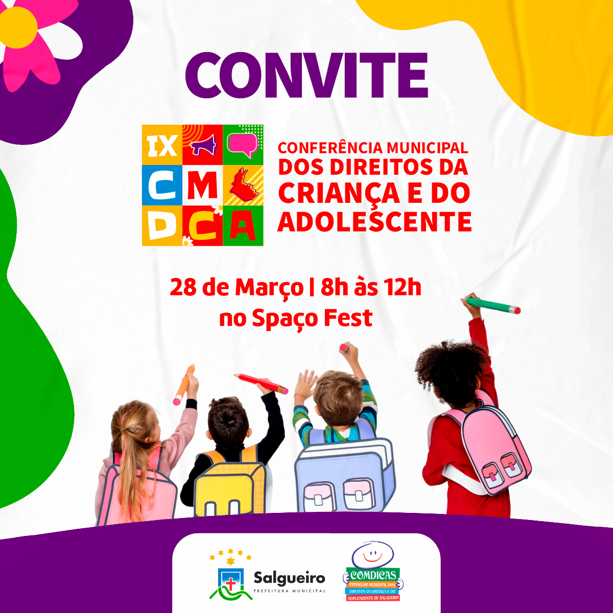 Prefeitura de Salgueiro convida todos a participar da XI Conferência Municipal dos Direitos da Criança e do Adolescente