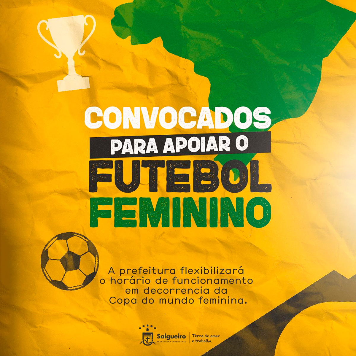 Copa Feminina: Prefeitura anuncia expediente durante jogos do